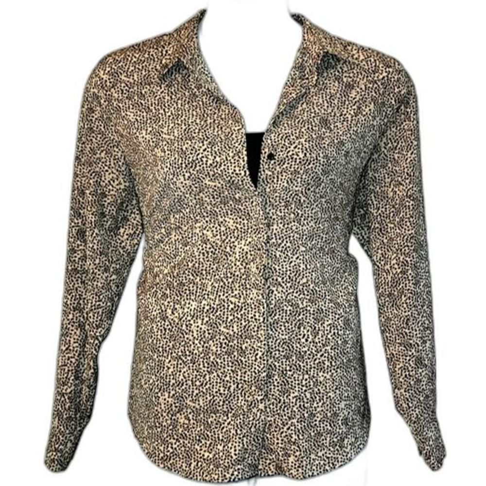 H & M In the Wild Printed Button Down Blouse Size 12